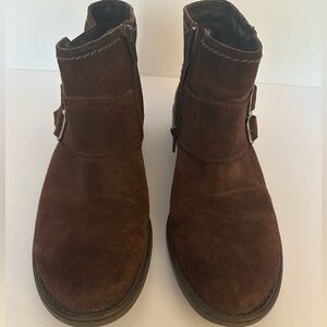 Eric Michael Brown Suede Ankle Boots with Chunky Heel